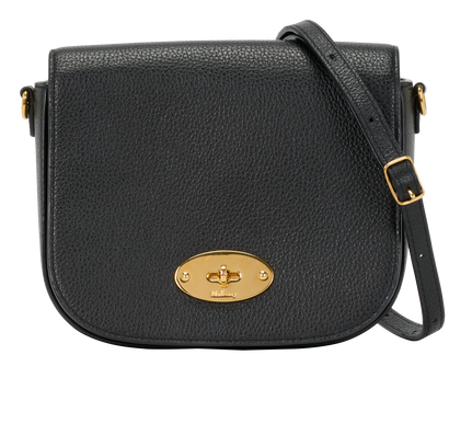 Small Darley Satchel, &pound;420, Handbags, Black, Leather, Front view